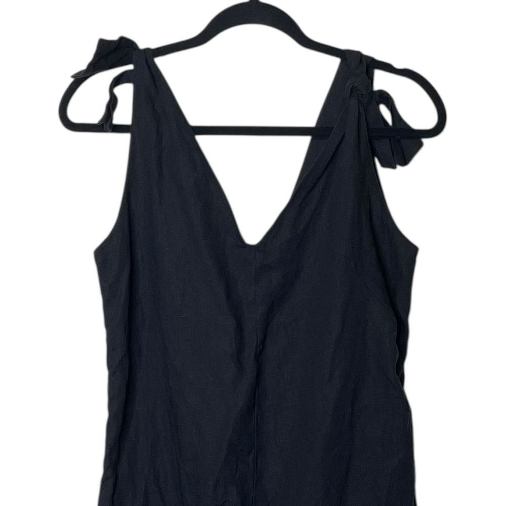 Vitamin A Marina EcoLinen Black Jumpsuit CoverUp Medium - Picture 12 of 13